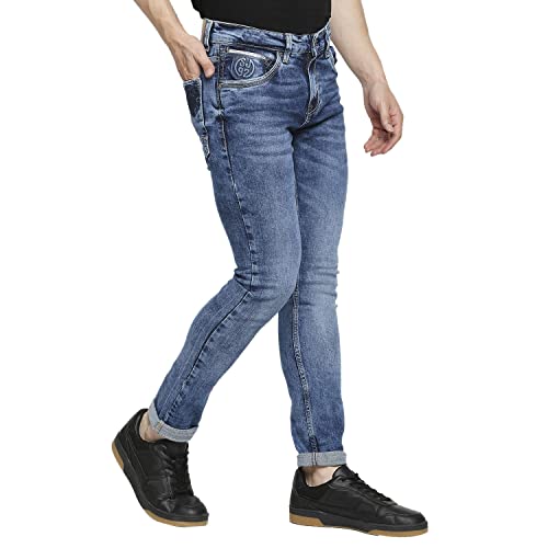 Spykar Mid Blue Cotton Slim Fit Narrow Length Jeans for Men (Skinny) Spykar Mid Blue Cotton Slim Fit Narrow Length Jeans for Men (Skinny)