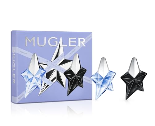 MUGLER Angel - Eau de Parfum & Fantasm - Womens Perfume Discovery Travel Size Set - With Sweet Notes of Coconut, Wood Accord, Patchouli & Vanilla - 0.16 Fl Oz Each