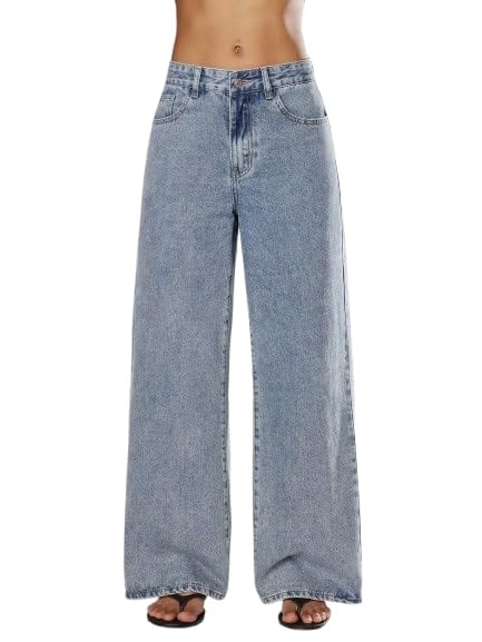Image of Glossia Denim Baggy Jeans for Women | Stretchable High Waist Straight Fit Jeans for Women | High Rise Stretch Denim | Loose Fit Plus Size Denim (Sizes - 24 to 44) WJ71-1205-$