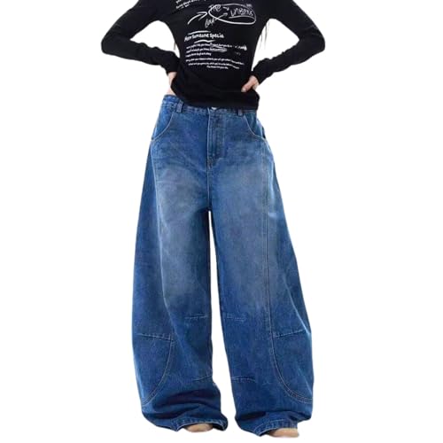 Baggy Jeans for Women Men Wide Leg Barrel Jeans Low Rise Loose Denim Pants Casual Sweatpants Scene Clothes