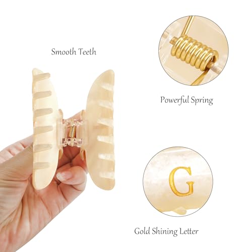 Image of Acrylic Letter Hair Clips for Women - Birthday Gifts Monogram Hair Claw Alphabet Large Hair Clip, Mother's Day Fashion Glitter Claw Clips Elegant And Durable Hair Accessory, Letter G