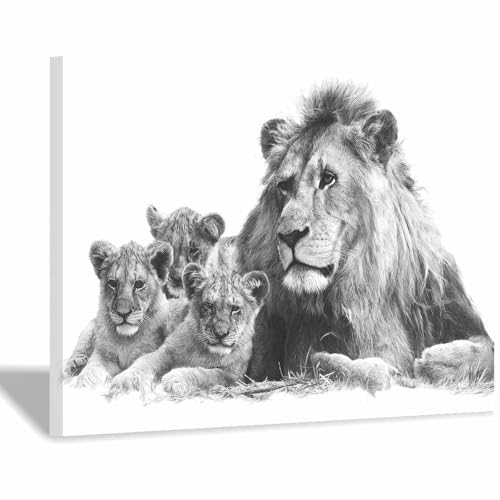 Peinture du groupe lions abstrait pour décorer un salon moderne chic