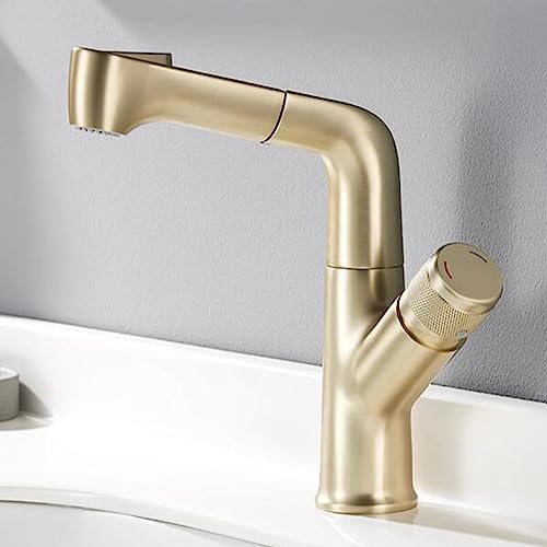 Robinet de lavabo d'eau chaude et froide anti-éclaboussures en laiton robuste