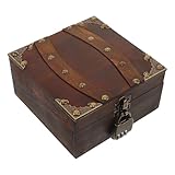 Toyvian Cofre de Madera Vintage Contenedor Espacioso y Seguro con Cerradura de Combinación para Joyas y Recuerdos, Ideal para Uso Prolongado y Adorno de Mesa