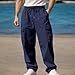 Men's Casual Cargo Pants Drawstring Joggers Tapered Trousers Open Buttom Fashion Loose Fit Athletic Streetwear with Pockets