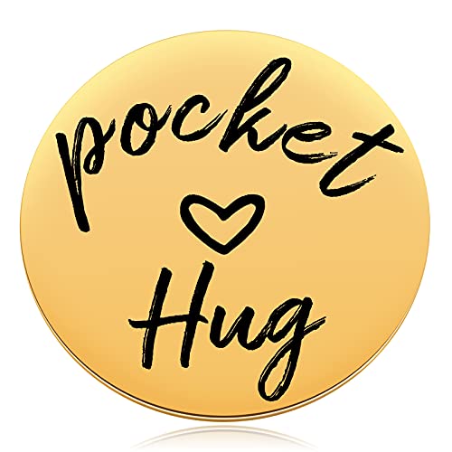 Mixjoy Pocket Hug With Message Hug Token, Isolation Gift For Someone You Love, Miss You, Thinking Of You, Long Distance Relationship, 1.5", Gold #TOP1