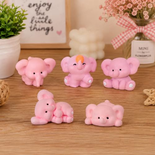 Image of CraftVatika Miniature Showpiece Birthday Gift for Girls Kids, Elephant Showpiece Set of 5 for Home Decor Items, Car Dashboard Items, Table Decoration Items, Valentine Day Gift for Girlfriend