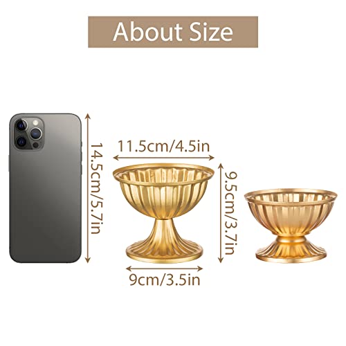 Sziqiqi Gold Flower Arrangement Pots For Centerpiece Table Decorations Metal Vase Urn Planter Decor For Home Wedding Party Christmas (3.7In-10Pcs, Gold) #TOP1