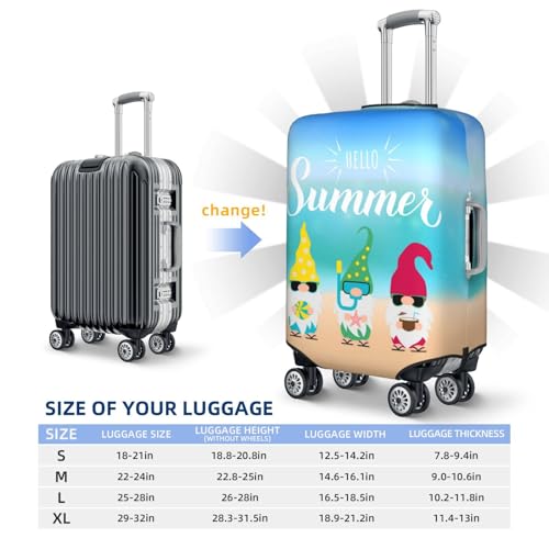 Hello Summer Gnome 1 Travel Luggage Covers - Elasticity Suitcase Covers Protector for Luggage 18-32 Inch2