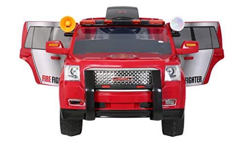 Rollplay 6 Volt GMC Yukon Denali Fire Rescue Toy, Battery-Powered Kid's Ride on Car, Red - Thumbnail 2
