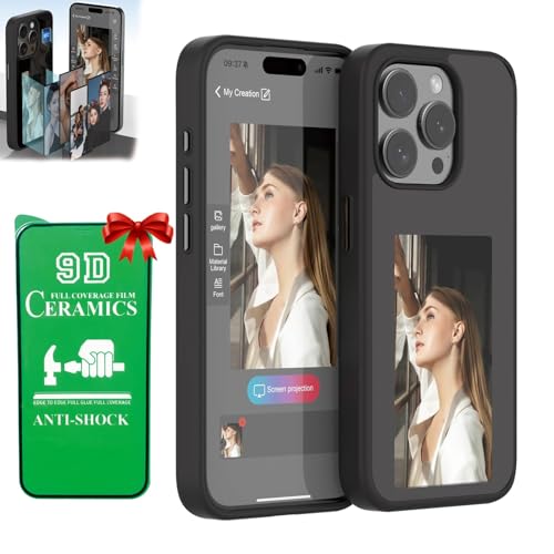 JUNENTER Smart E Ink �d�b�P�[�X iPhone 15 Pro Max �p �O���[