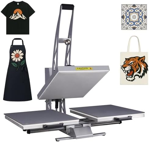 16x24 Inch Heat Press, 110V 2000W High Pressure Clamshell Heat Press Machine for Business, Large Professional Digital Control Heat Transfer Machine for Sublimation, Dual Platen, Sliding Base Design
