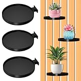 Shinybox Akustikpaneele Pflanzenhalter, 3 Stück Zubehör für Akustikpaneele ohne Bohren, Wandhalterung Pflanzen, Blumentopf Halterungen, Pflanzentablett für Pflanzen/Blumen und Deko Artikel(Rund)