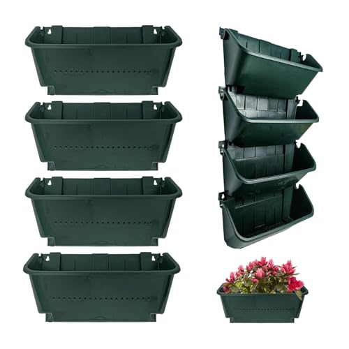 Self-Watering Wall Mounted Planter Set, Indoor and Outdoor Vertical Planter, Stackable Wall Mounted,...