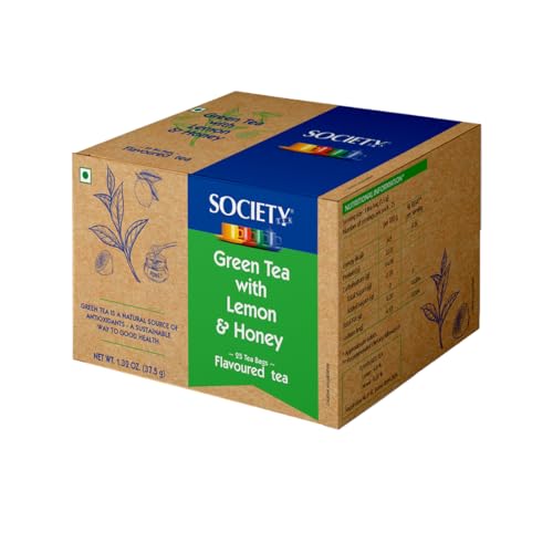 Image of Society Green Tea with Lemon & Honey - 25 Tea Bags (37.5g) | All Natural Flavour | Refreshing & Healthy