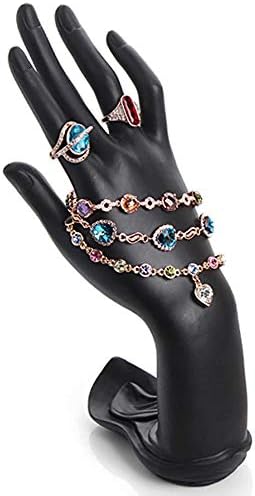 Homeanda Black Resin Hand Form Ring Bracelet Hand Chain Jewelry Display Holder Organizer Jewelry Tower, Ring Holder