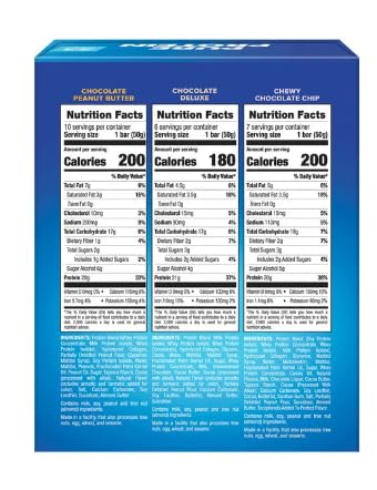 Pure Protein Bars, Variety Pack, 1.76 oz, 23-count - Chocolate Peanut Butter, Chewy Chocolate Chip, Chocolate Deluxe
