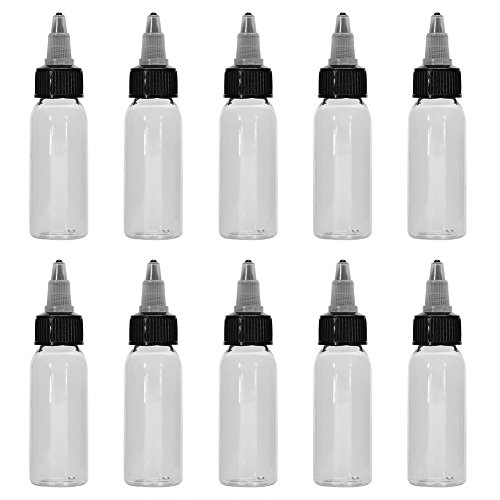 Pongnas Butelka z Atramentem o Pojemności 30 Ml, Przezroczysta, Plastikowa, Pusta Butelka z zakrętką ułatwiającą kontrolę, Odpowiednia do Salonów i Użytku Domowego (Do sprzedania 10 sztuk)