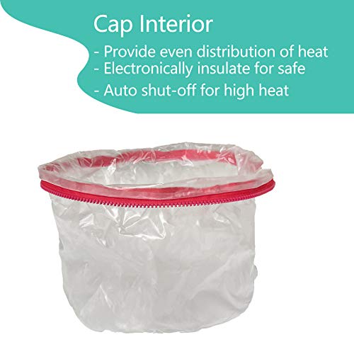 PinJaze - Hair Care Hat - Hair Steamer Cap - with 2 Level Temperature Control Thermal Cap For Home Hair Spa Hair Steamer Cap - Perfect for Family Personal Care (Red)