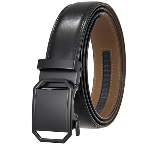 Ceintures en cuir pour hommes largeur 3,5 cm rétro avec cliquet automatique