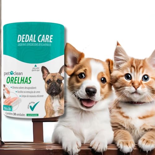 Dedal Care Dedeiras Umedecidas Limpa Orelhas para Cachorros e Gat...