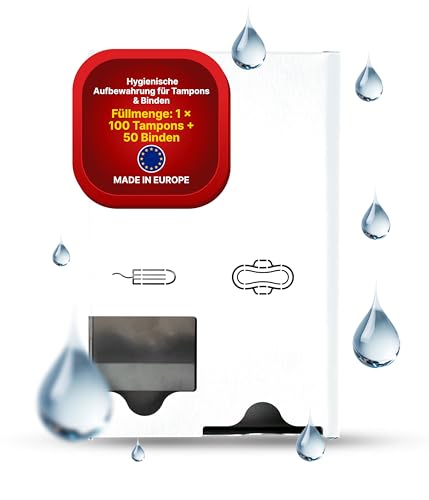 Hygiene365® Dispensador de tampones y compresas Duo & Trio – Almacenamiento perfecto para tampones y encuadernaciones para oficina, gastronomía y aseo, elegante e higiénico, fabricado en Europa