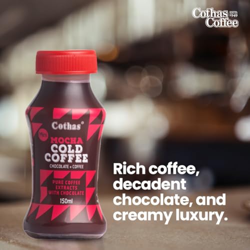 Image of Cothas Mocha Cold Coffee | Ready to Drink Coffee with Pure CoffeeExtract, Chocolate & Real-Toned Milk | Smooth & Rich Chilled Coffee Beverage | Best Served Cold | Pack of 6-150 ml