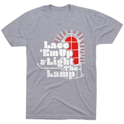 Hockey Lace 'Em Up and Light The Lamp Short Sleeve T-Shirt | Hockey Tee | Youth and Adult Sizes
