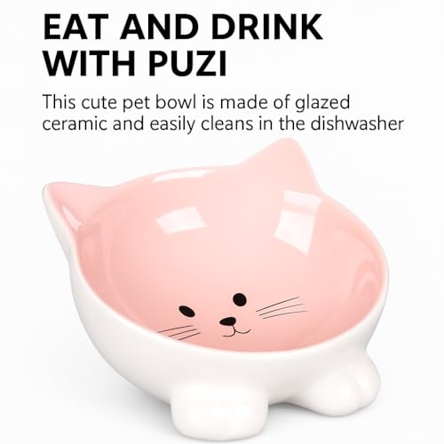 Katzennapf Keramik – 125 ml Ø13,8 cm – Elegante Schale für Katzen in Grau – Flamingo Katzennapf Puzi Grau