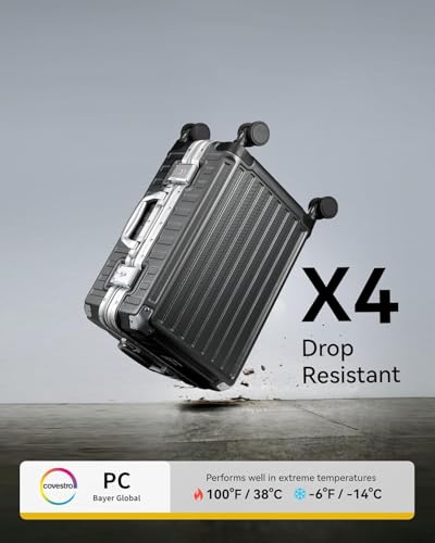 Carry On Luggage with Spinner Wheels, 8010S Aluminum Frame Zipperless Polycarbonate Hard Shell Suitcase (ZX-Core, Blue, 20 Inch) - Image 7