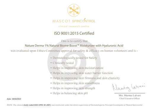 Image of 1% Natural Biome-Boost Moisturizer with Hyaluronic Acid | Instant Hydration | Helps Reduce Dullness, Fine Lines and Wrinkles | Hydrated, Strengthened Skin | 50ml | Dermatologically Tested