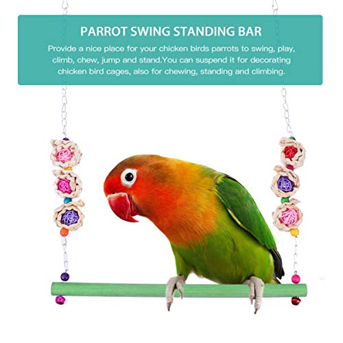 POPETPOP Baloiço de Pássaro Suporte de Madeira Papagaio Galinha Poleiro Suporte Bar Gaiola de Pássar