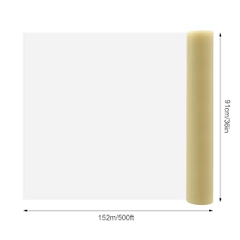 Carpet Protector Film, 36 x 500' Roll Self Adhesive Floor Protector Tape Clean Removal for Moving, Painting and Construction, Temporary Floor Covering to Shield Tile, Hard Surfaces (Clear)
