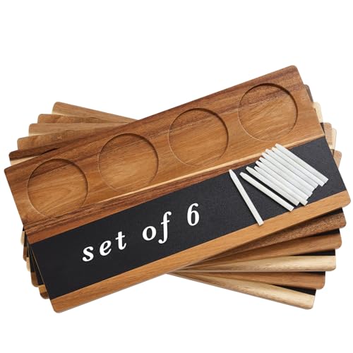 Marsui Wine Flight Tasting Set of 6, Wooden Whiskey Flight