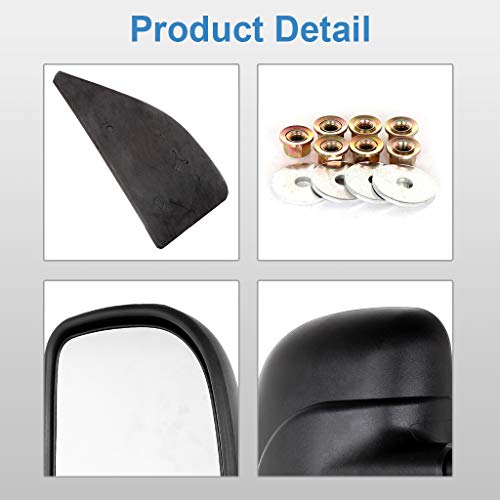 Eccpp Towing Mirrors Replacement Fit For 1999-2007 For Ford For F250 For F350 For F450 For F550 Super Duty Tow Mirrors Black Manual Adjusted Mirrors Driver Side And Passenger Side #TOP4