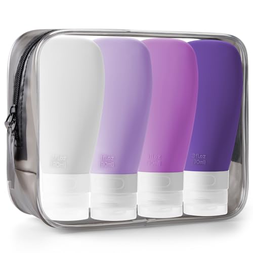 INSFIT Travel Bottles for Toiletries, TSA Approved 3oz Travel Size Toiletries, Leak Proof Travel Containers for Toiletries, BPA Free Refillable Airplane Essentials for Shampoo Lotion Body Wash by INSFIT - Used condition - US$12.32