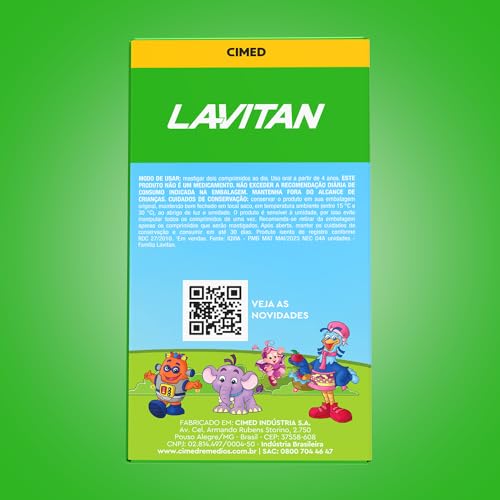 LAVITAN Vitamina Infantil Mastigável Tutti Frutti Uva+Limão Lavitan 60 Cápsulas