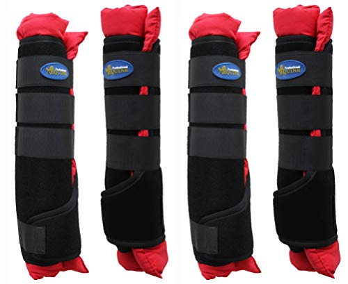 Tackrus 4120RD Horse Stable Shipping Boots Wraps Front Rear 4 Pack Leg Hoof Care 4120Rd cover