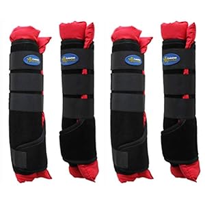 Horse Stable Shipping Boots Wraps Front Rear 4 Pack Leg Hoof Care 4120RD