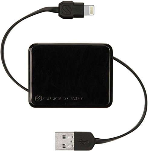 SCOSCHE Retractable Lightning Cable BK - Retail Packaging - Black