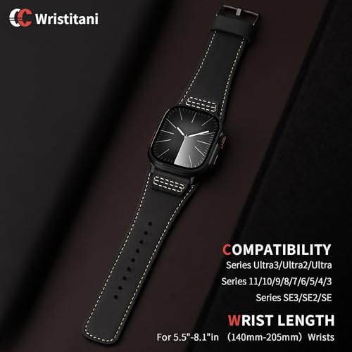 Image of Wristitani Genuine Leather Strap Compatible With Apple Watch