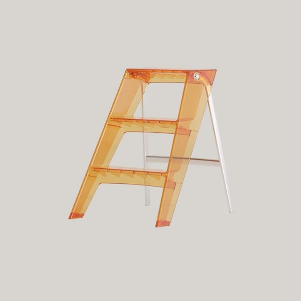 Scandinavian Multifunctional Transparent Folding Chair - Acrylic Ladder Stool & Dining Chair for Living Room Home Lounge Space-Saving Design