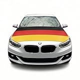 Motorhauben Fahne Deutschland für Auto - Autoflagge Überzieher mit elastischem Gummiband, Fanartikel für Fußball EM & WM, FZG Deko Deutsche Flagge