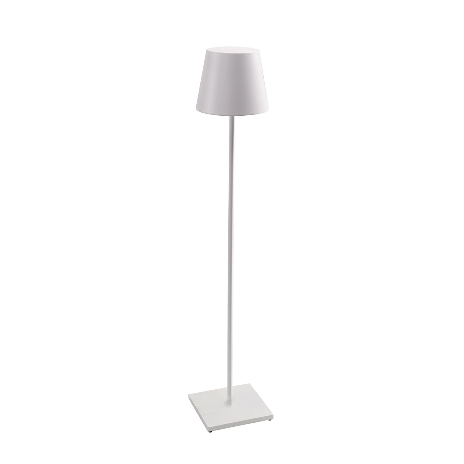 Zafferano Poldina Pro XXL - Lámpara LED Regulable de Pie y Mesa (150 cm/81 cm/69 cm) Base de Carga por Contacto, Enchufe EU, Blanco