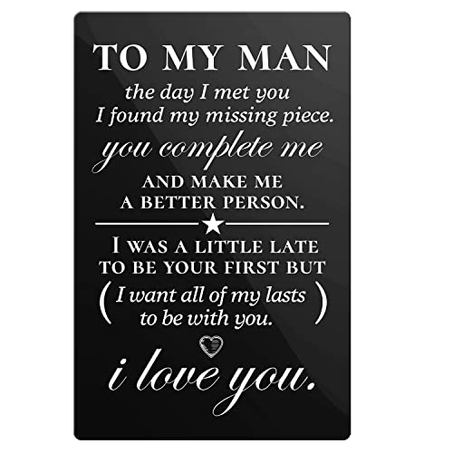 Cadeau souvenir romantique mari carte de portefeuille en métal