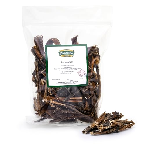 Masterfeed Lammpansen 10 cm, Getrocknet, 100% Natürlich, Kauartikel für Hunde, 500 g