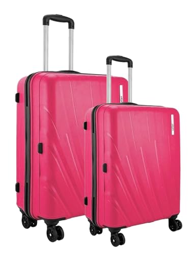 Image of Safari Cairo 8 Wheels, 5 Years Warranty (Cabin & Check-in) Polyproplyene Trolley Spinner Luggage Set of 2, 55Cm, 66Cm Small, Medium (Maroon)