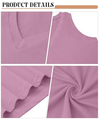 KKJ 3 Pack Womens Tank Tops Workout Summer Vacation Outfits V Neck Loose Sleeveless Blouse Casual Shirts Fall Fashion Clothes