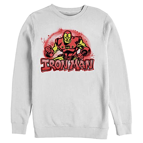 Marvel Men's Classic Airbrushed Iron Man Pullover Crew Fleece