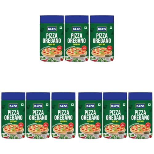 Image of Keya Italian Pizza Oregano | Pizza Oregano Spice Mix|Healthy Italian Seasoning|Multipurpose Seasoning| 100% Natural|Vegan| Zero Preservatives, Artifical Colours & Flavours |No MSG | Marinade Mix, Dip Mix, Sprinkler |Perfect for Pizza, Pasta, Garlic Bread, Sweet Corn, Makhana| 70g | Pack of 9